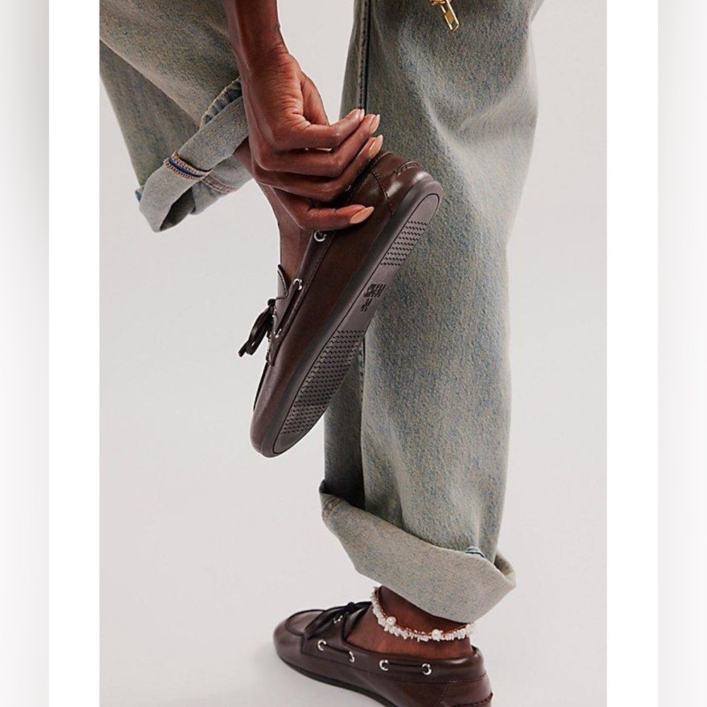 Jeffrey Campbell Yachting Day - Brown Brush Leather Boat Shoes